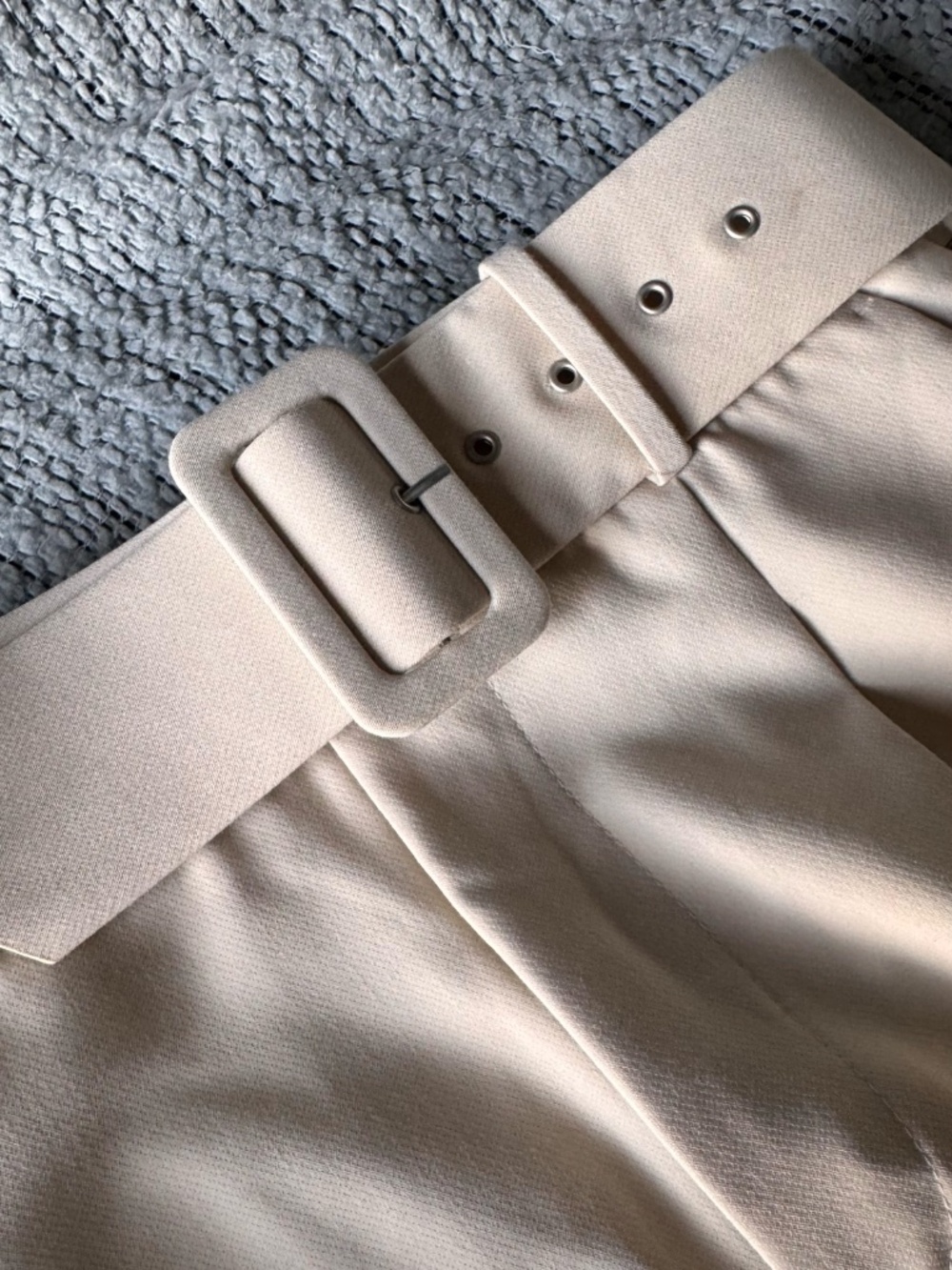 Cream High Waist Wide Leg Pants - Picture 4 of 7